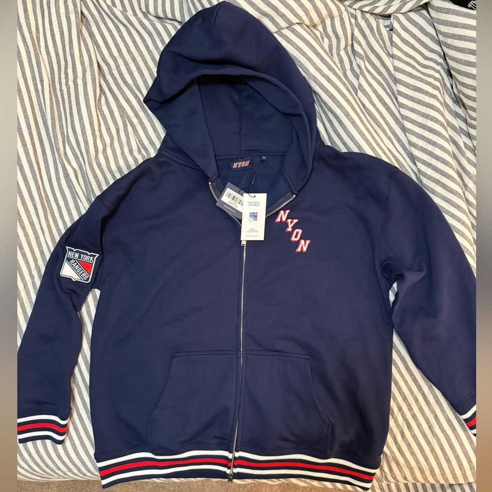 NYON New York or Nowhere x Rangers Zip Up Hoodie size XL
